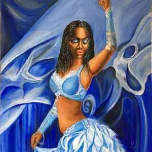 Contemporary Mermaid 1 – A unique oil painting by Gomathi (90 cm x 90 cm)