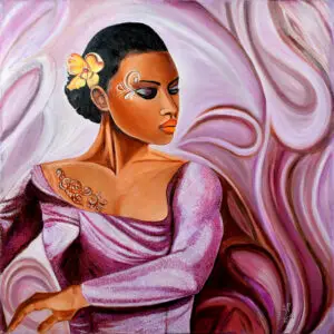 Contemporary Mermaid 3 – A captivating oil painting by Gomathi (90 cm x 90 cm)