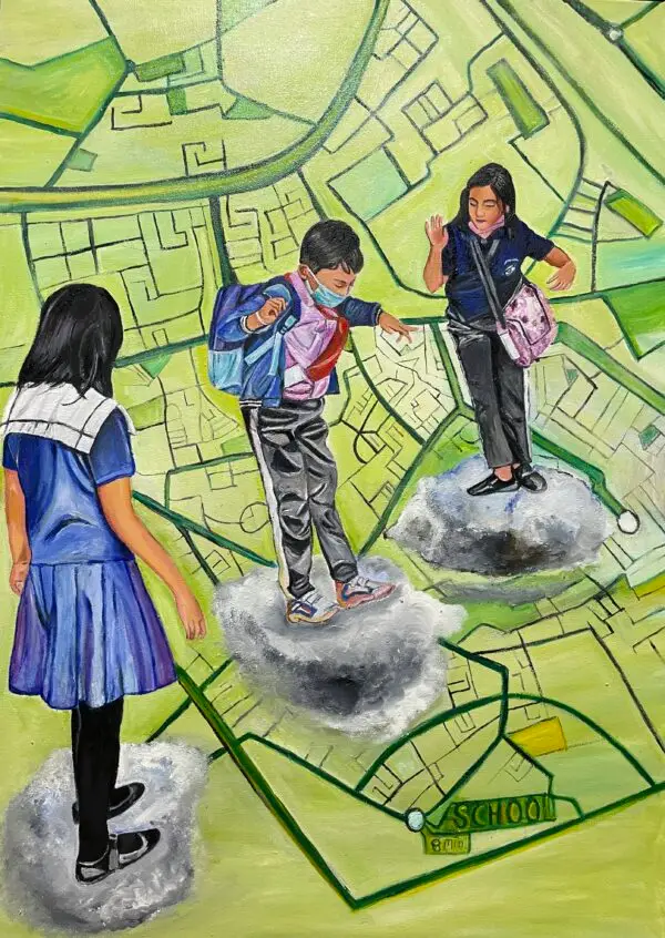 Fly With Me – Inspirational oil painting by Gomathi's (39 cm x 27 cm)
