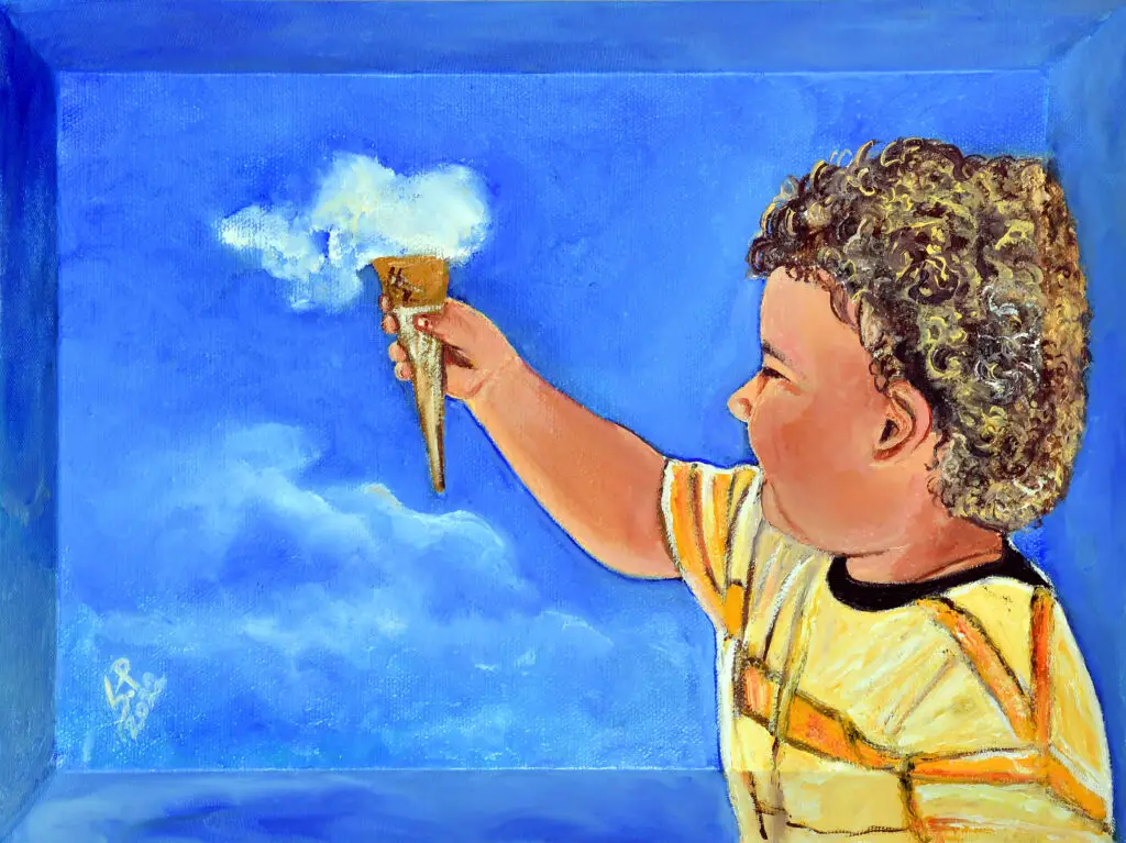Happiness – Joyful oil painting by Gomathi's (20 cm x 30 cm)