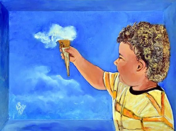 Happiness – Joyful oil painting by Gomathi's (20 cm x 30 cm)